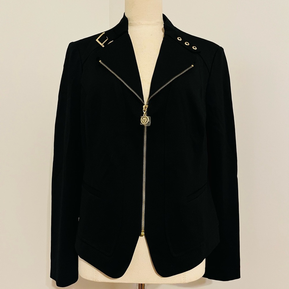 Anne Klein Black Blazer with Gold Accents